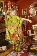 Load image into Gallery viewer, French Riviera Hand Beaded Olive Floral Kimono
