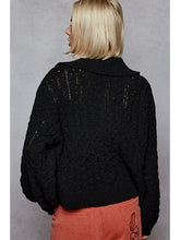 Load image into Gallery viewer, Sailor Collar Chenille Sweater with Heart Buttons
