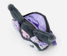 Load image into Gallery viewer, Kuromi Plush Head Zippered Coin Purse with Strap
