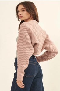 Blush Rib Knit Shrug Cardigan