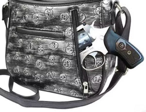 Hot Pink Glam Skull Embossed Crossbody Purse