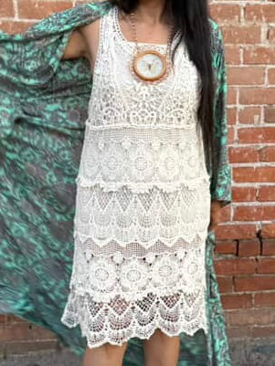 Ivory Crochet Lace Mini Missy Dress