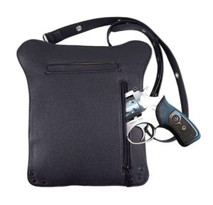 Embossed Skulls and Flat Studs Flat Crossbody Purse