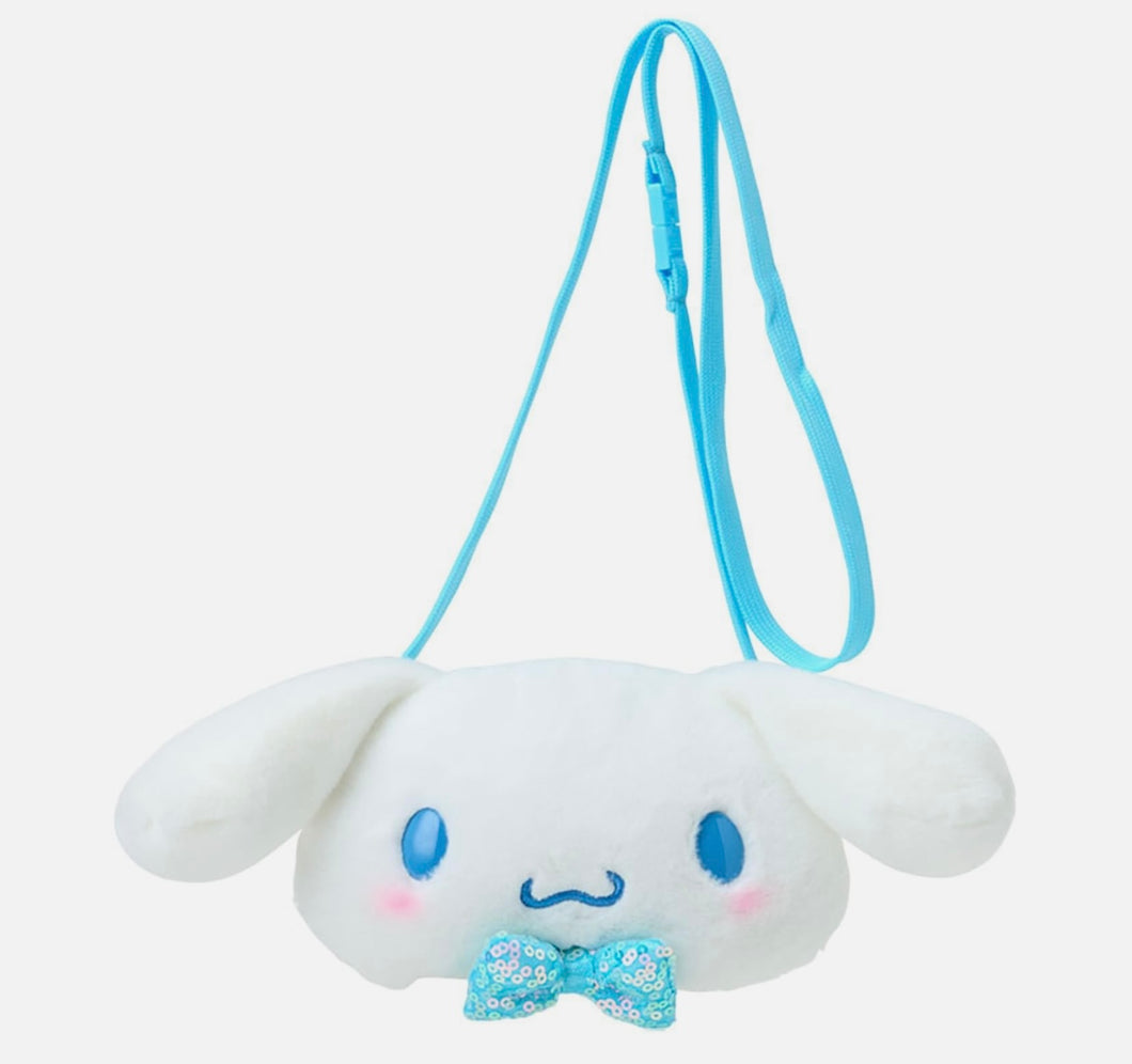 Cinnamoroll Plush Head Zippered Coin Purse with Strap