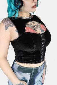 Moonspell Velvet Corset Style Cami Top