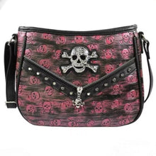 Load image into Gallery viewer, Hot Pink Glam Skull Embossed Crossbody Purse

