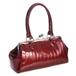 Retro Vinyl Burgundy Handbag