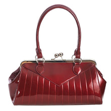 Load image into Gallery viewer, Retro Vinyl Burgundy Handbag
