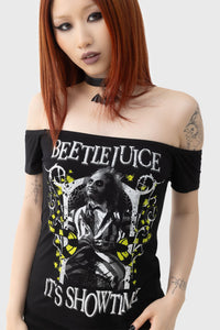 Ghost with the Most "It's Showtime" Beetlejuice Bardot Top