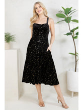 Load image into Gallery viewer, Black Velvet Celestial Cami Maxi Dress
