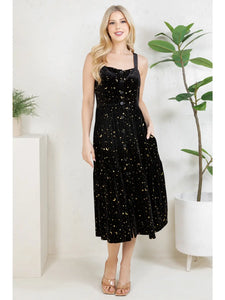 Black Velvet Celestial Cami Maxi Dress
