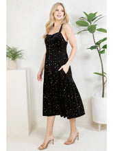 Load image into Gallery viewer, Black Velvet Celestial Cami Maxi Dress
