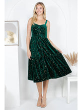 Load image into Gallery viewer, Emerald Velvet Celestial Cami Maxi Dress
