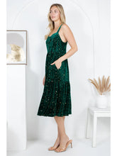 Load image into Gallery viewer, Emerald Velvet Celestial Cami Maxi Dress
