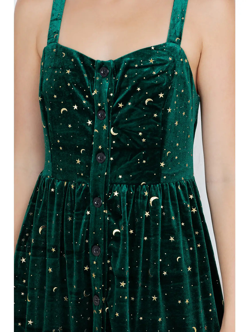 Emerald Velvet Celestial Cami Maxi Dress