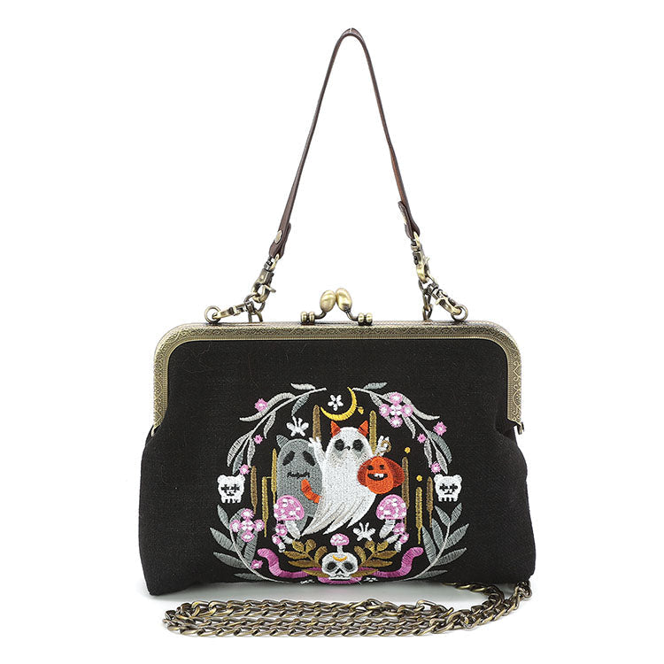 Snake and Ghost Kisslock Handbag