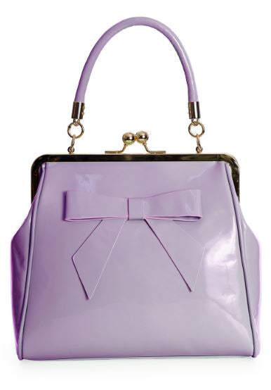 Lilac Classic Retro Bow Kisslock Handbag