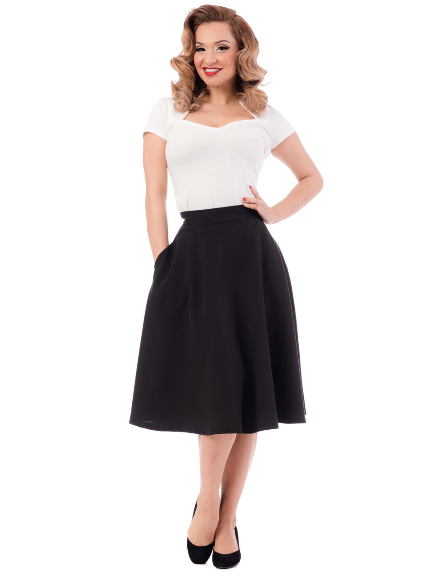 Black High Waist Circle Skirt