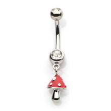 Load image into Gallery viewer, Lil Mushroom Dangle Belly Ring
