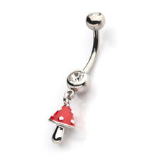 Load image into Gallery viewer, Lil Mushroom Dangle Belly Ring
