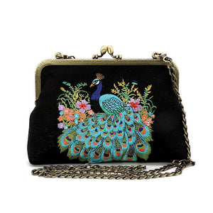 Peacock Vintage Kisslock Purse