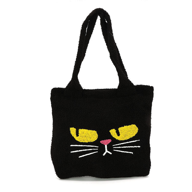 Furry Black Cat Tote Bag