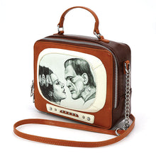 Load image into Gallery viewer, Frankenstein and the Bride Retro TV Purse
