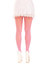 Load image into Gallery viewer, Pink with Red Bows Sweetheart Striped Tights
