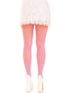 Pink with Red Bows Sweetheart Striped Tights