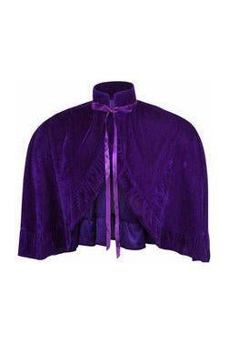 Purple Velvet Ruffle Capelet