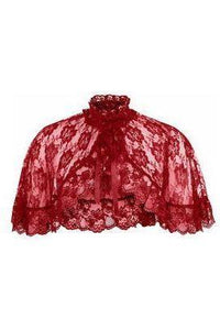 Red Lace Ruffle Capelet