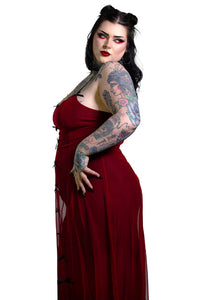 Valentina Burgundy Midi Slip Dress
