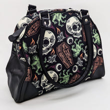 Load image into Gallery viewer, Coffins and Skulls Bowler Style Purse
