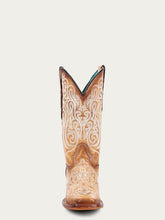 Load image into Gallery viewer, Blue Luminescent Embroidery Straw Square Toe Cowboy Boots
