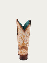 Load image into Gallery viewer, Blue Luminescent Embroidery Straw Square Toe Cowboy Boots
