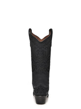 Load image into Gallery viewer, Black Embroidery Snip Toe Cowboy Boots
