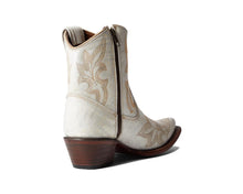 Load image into Gallery viewer, Pearl Embroidery and Zipper Ankle Cowboy Boots

