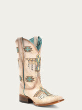 Load image into Gallery viewer, Woven Eagle Embroidery Square Toe Cowboy Boots
