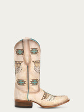 Load image into Gallery viewer, Woven Eagle Embroidery Square Toe Cowboy Boots
