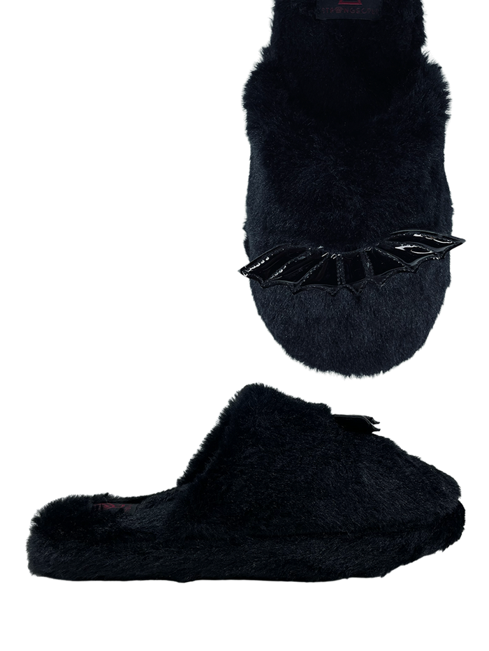 Kreepy Kozy Black Bat Slippers