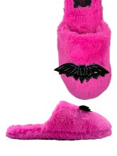 Load image into Gallery viewer, Kreepy Kozy Pink Bat Slippers
