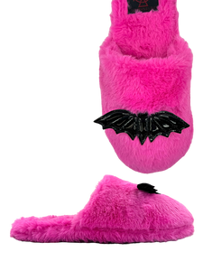 Kreepy Kozy Pink Bat Slippers