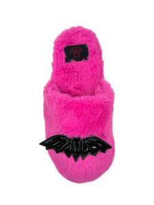 Kreepy Kozy Pink Bat Slippers