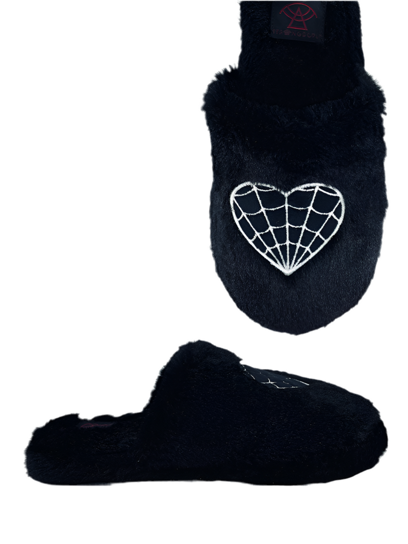 Kreepy Kozy Web Heart Slippers
