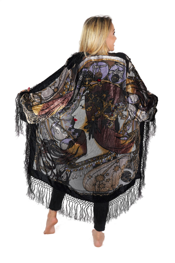 Vivian Art Nouveau Velvet Burnout Kimono
