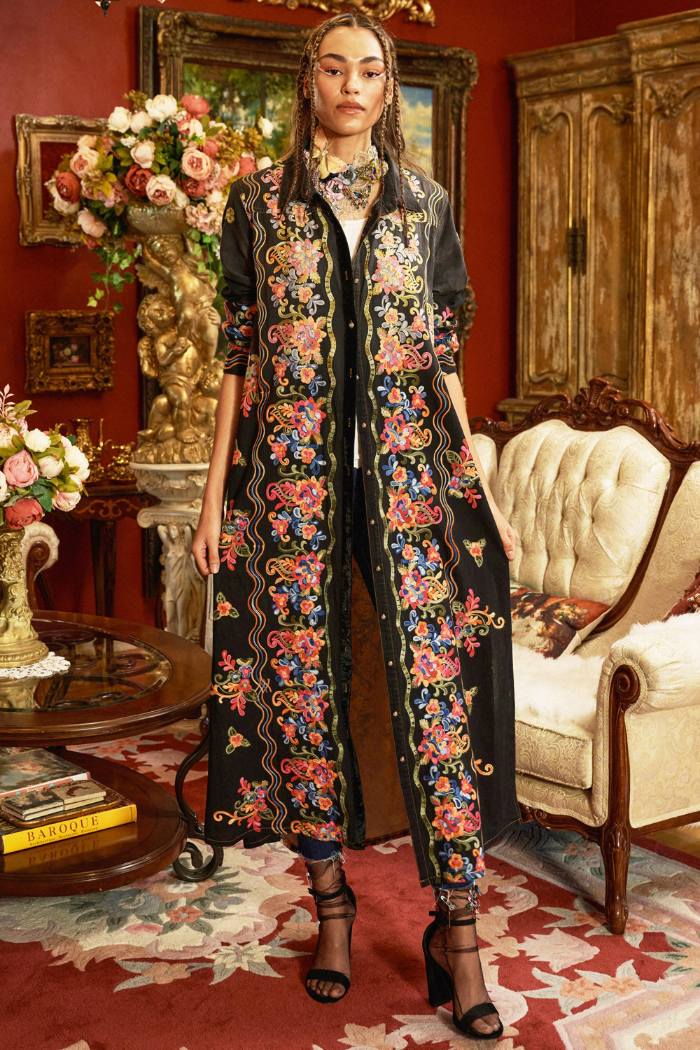 Meadow of Flowers Embroidered Duster