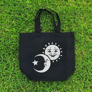 Celestial Sun and Moon Canvas Tote Bag