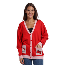 Load image into Gallery viewer, Hello Kitty Long Sleeve Pink and Red Cardigan
