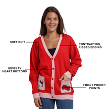 Load image into Gallery viewer, Hello Kitty Long Sleeve Pink and Red Cardigan
