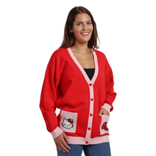 Load image into Gallery viewer, Hello Kitty Long Sleeve Pink and Red Cardigan
